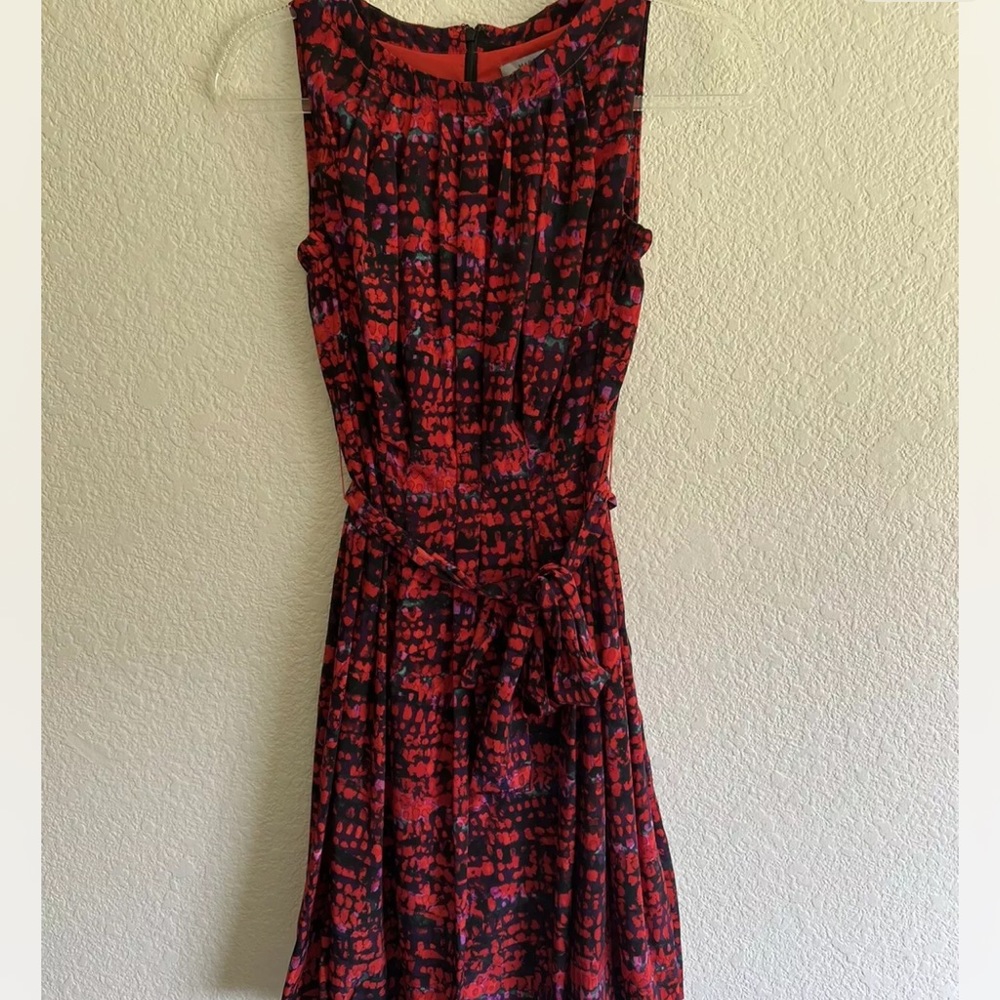 Marc New York Sleeveless Red Printed A-Line Dress Size 2